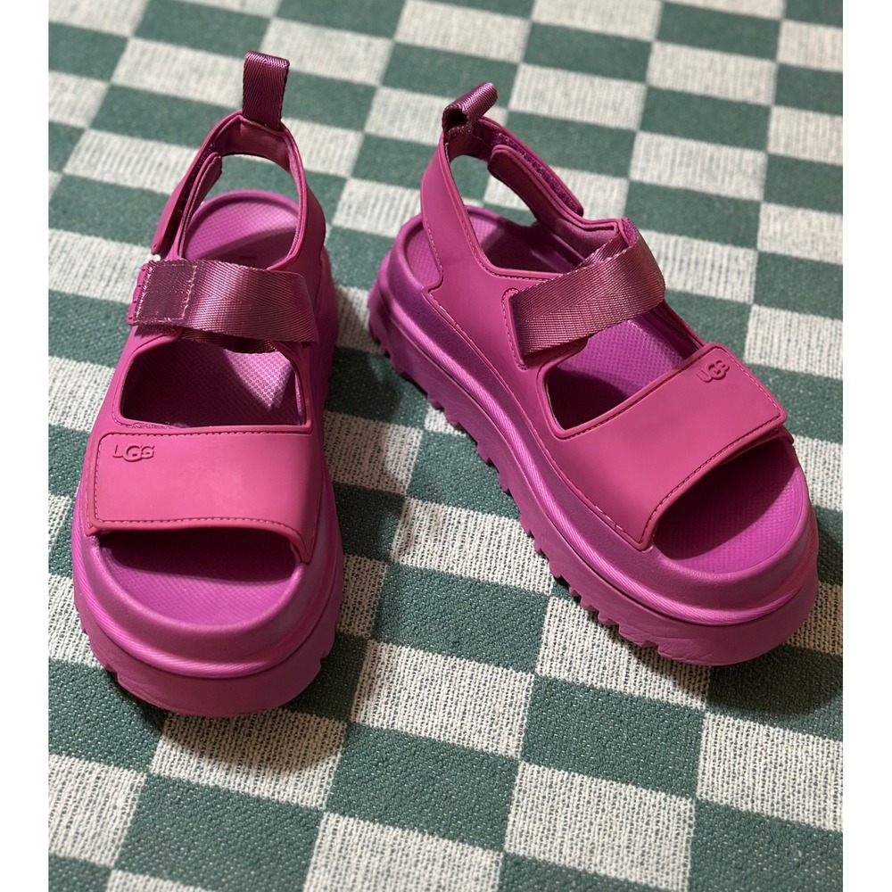 UGG Goldenglow Platform Sandals in Mangosteen Pink Purple Women's Size 7